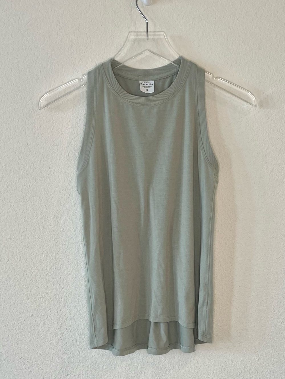 Sage Green Athleta Crewneck Racer Back Tank Top